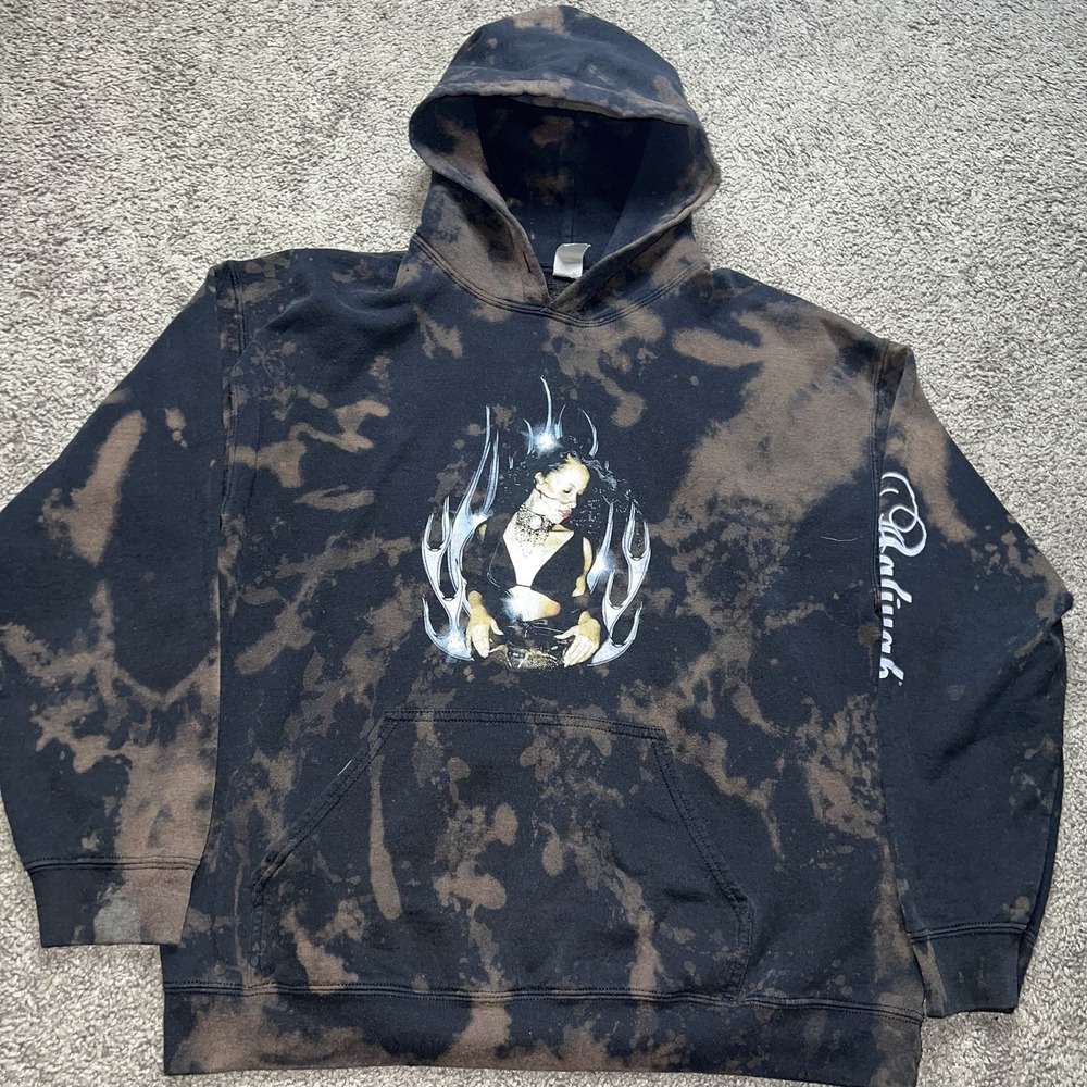Aaliyah Hoodie Sweatshirt Women Large‎ black & Purple Hip hop Rap 90's Y2K